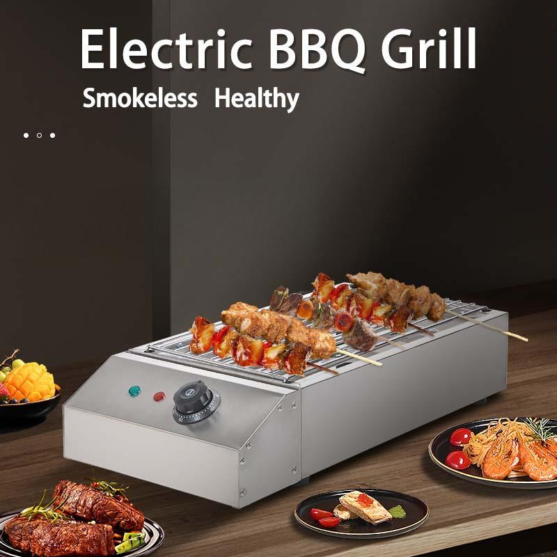 Griglia Elettrica per Barbecue di Grandi Dimensioni Cucina Senza Fumo Piastra BBQ da Esterno Campeggio Picnic Fornello Portatile per Cucinare