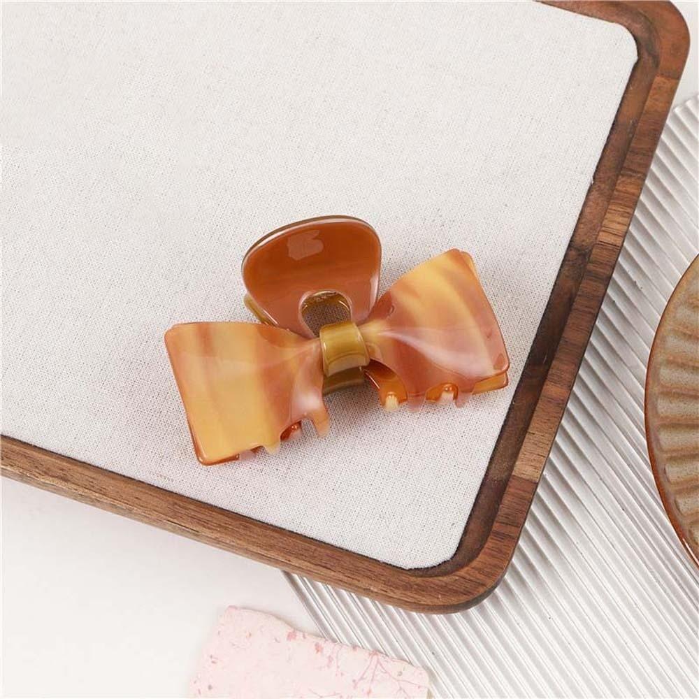 Waterproof Acetic Acid Hair Claw Korean Style Contrasting Colors Bow Hairgrips  Women Style 5
