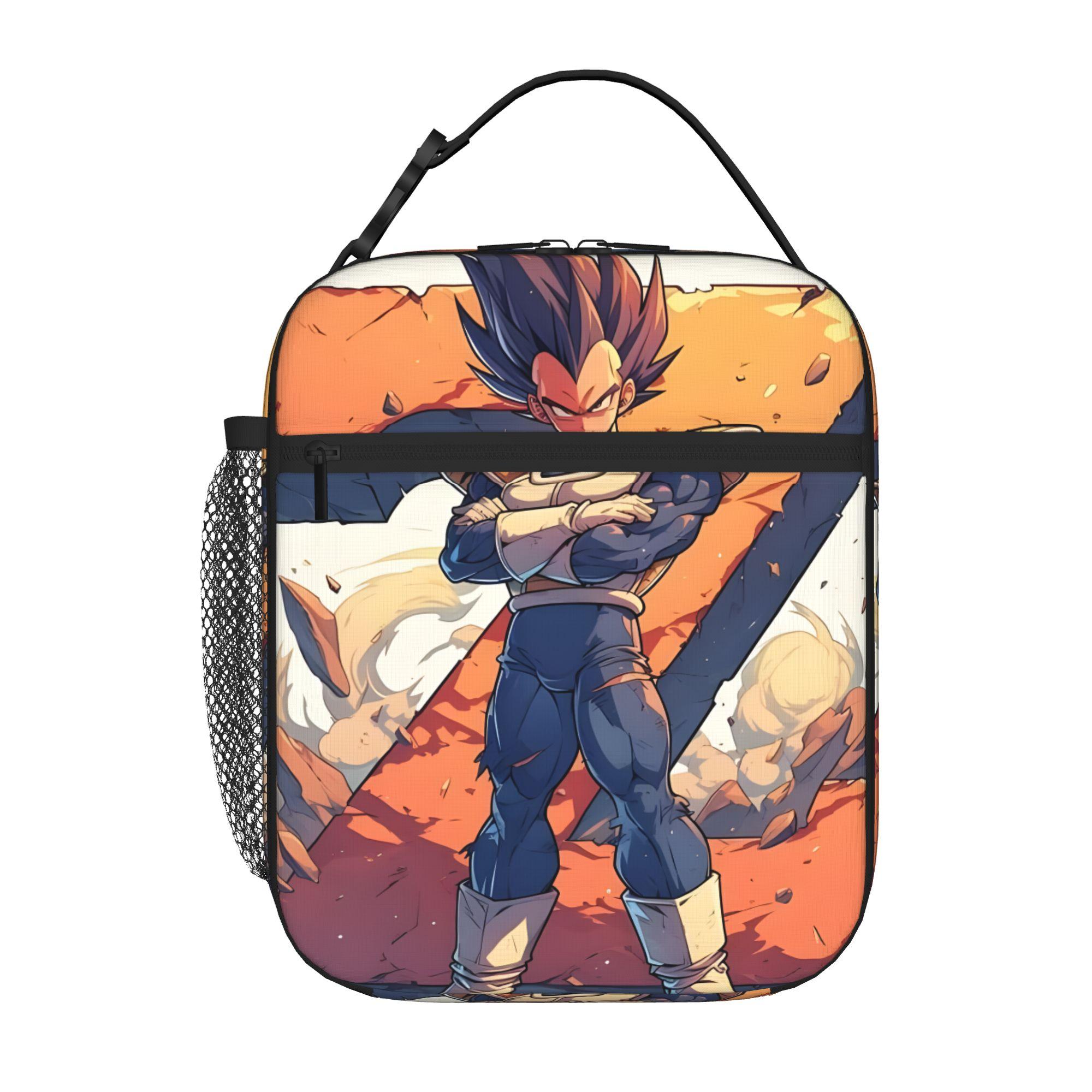 1 Piece For Students Food Container Vegeta Portable Pocket Dragon Ball Zipper Closure Aluminum Foil Food Pouch For Travel One Size