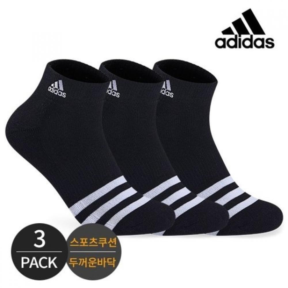 

Adidas Men s Cushion Front Three Line Embroidery Ankle Socks 3P BK