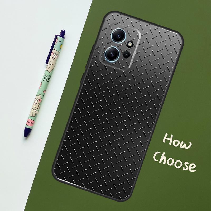 Steel Iron Metal Pattern Case For Xiaomi Redmi Note 12 11 10 9 Pro 12S 11S 10S 9S Back Cover For Redmi 12 9C 10C 12C