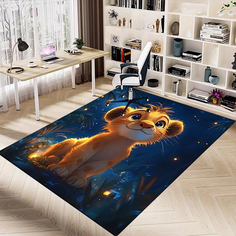 1PC Lion Cub Night Extra Large Non-Slip Floor Carpet, Office, Family, Bedroom, Studio - Large Area RugJ0386