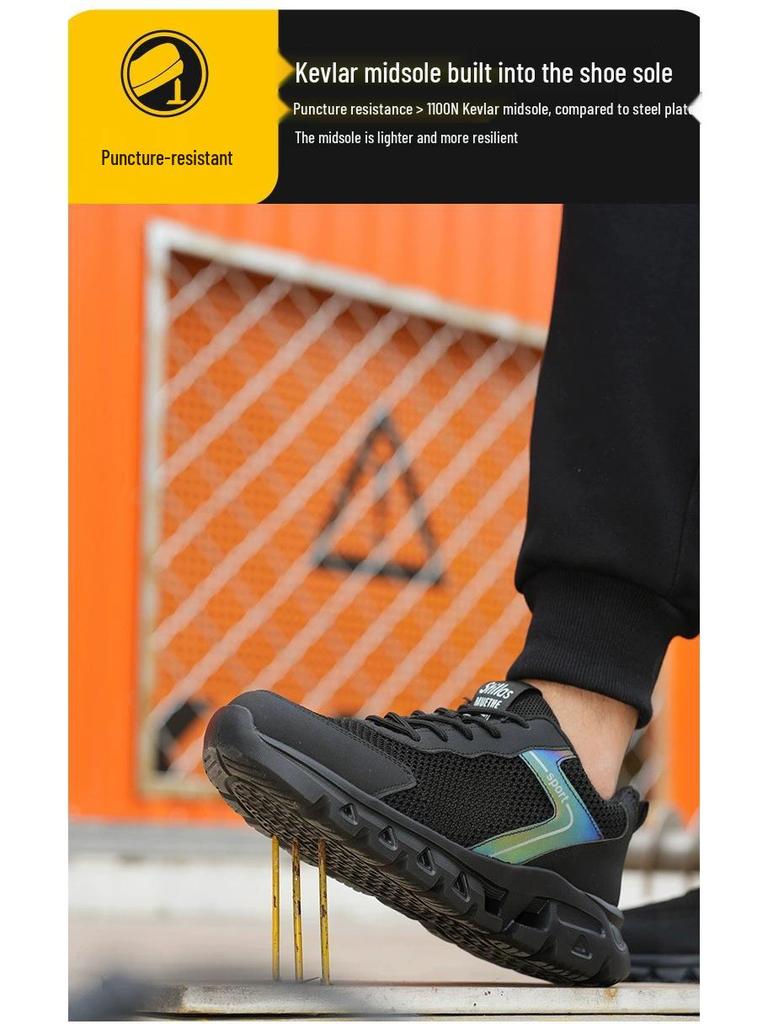 Unisex Steel Toe Mesh Safety Shoes: Lightweight, Breathable Anti-Smash & Anti-Puncture Work Footwear