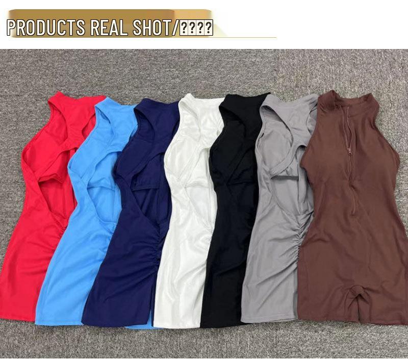 Avrupa ve Amerikan Yoga Fitness Tulumu: Fermuar, Karın Kontrolü, Esnek Vücut Şekillendirme, Seksi Popo Kaldıran Spor Giyim