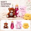 Plush Birthday Bear Toy with Party Hat and Polka Dot Details Soft Stuffed Animal Gift for Children and Collectors Suitable for Various Occasions