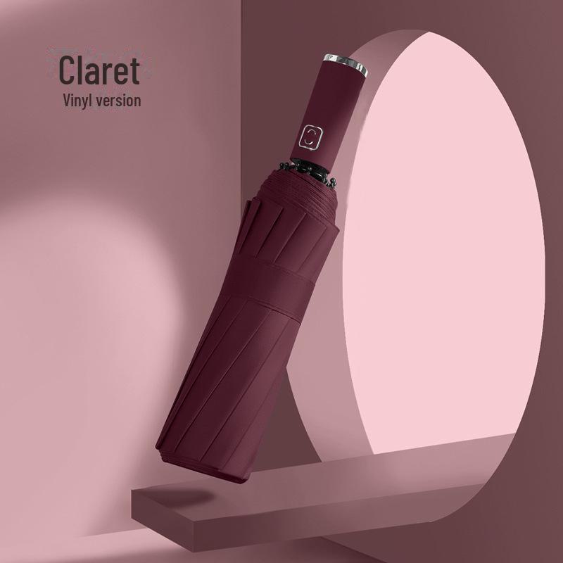 24-Rib Automatic Folding Umbrella: Dual-Use Parasol for Sun & Rain, UV Protection, Customizable for Advertising