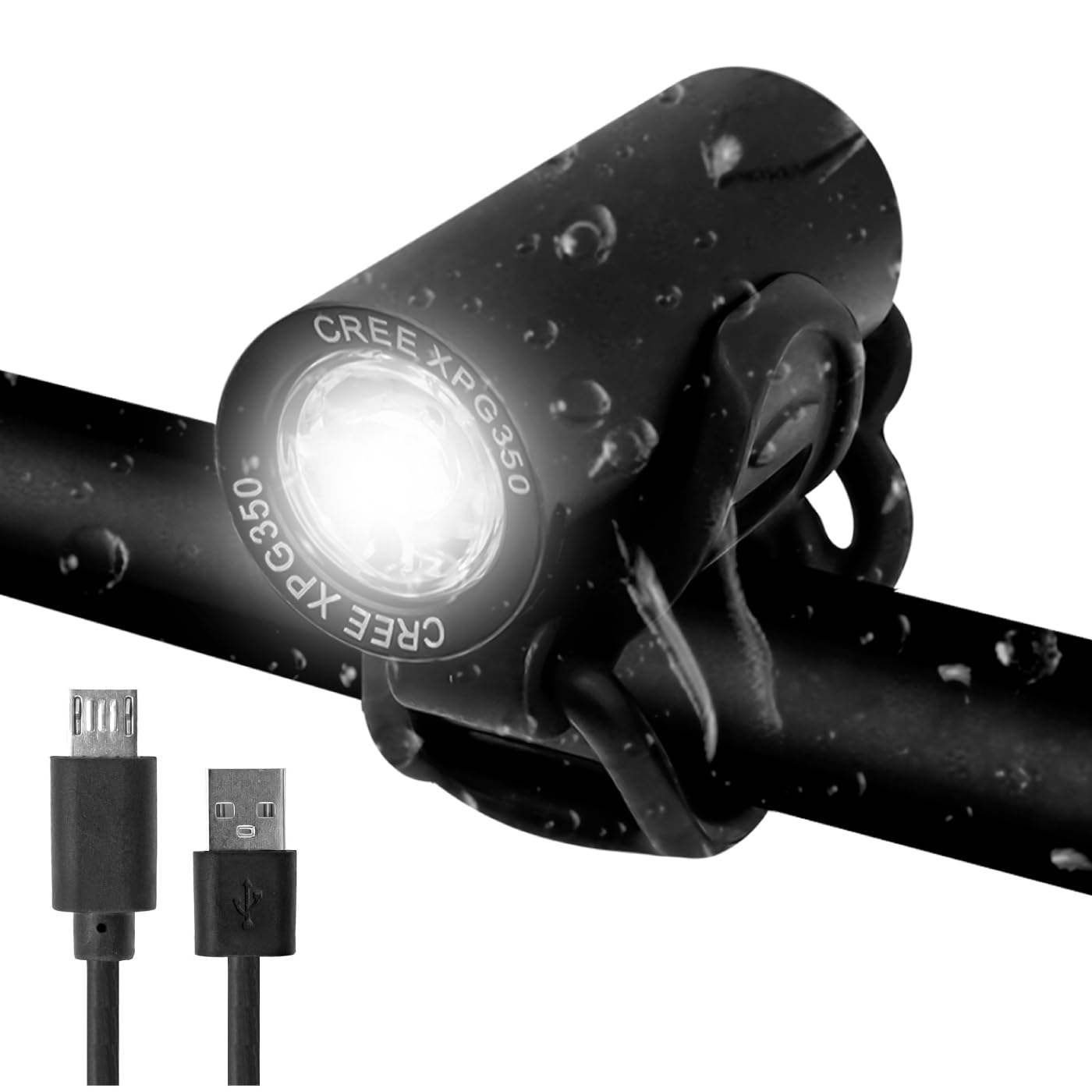 

GORIX Bicycle Light, USB Charging, Waterproof, Bright LED Light (GX-FL1579) (Black)
