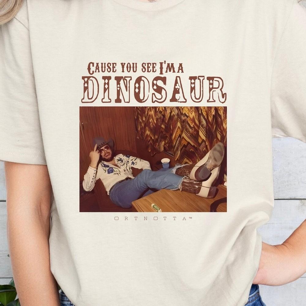 Cause You See I Ma Dinosaur Shirt, Western Southern Boho Hippie Shirt Cowboy Tee Unisex T-Shirt XL