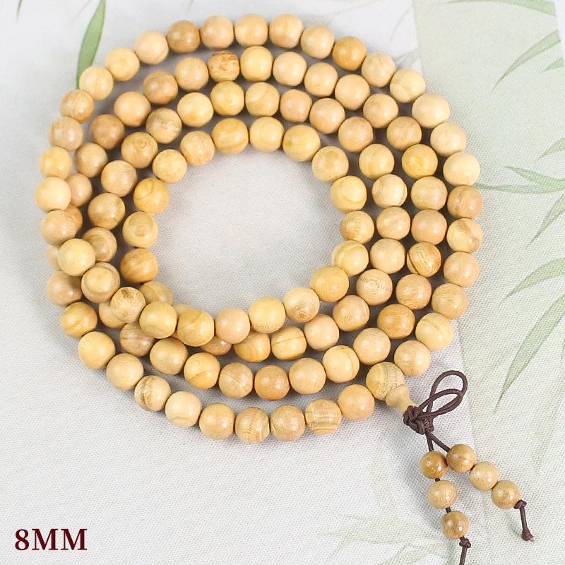 Peach Wood Buddhist Beads Bracelet: 108 Beads Cultural & Artistic Accessory