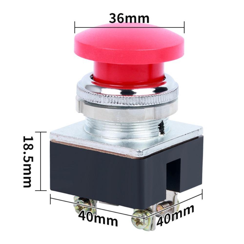 Momentary Control LA2 Push Button Switch 30mm Mounting Hole Self-Resetting Opening Mushroom Head Push Button 5A 250VAC Red Green