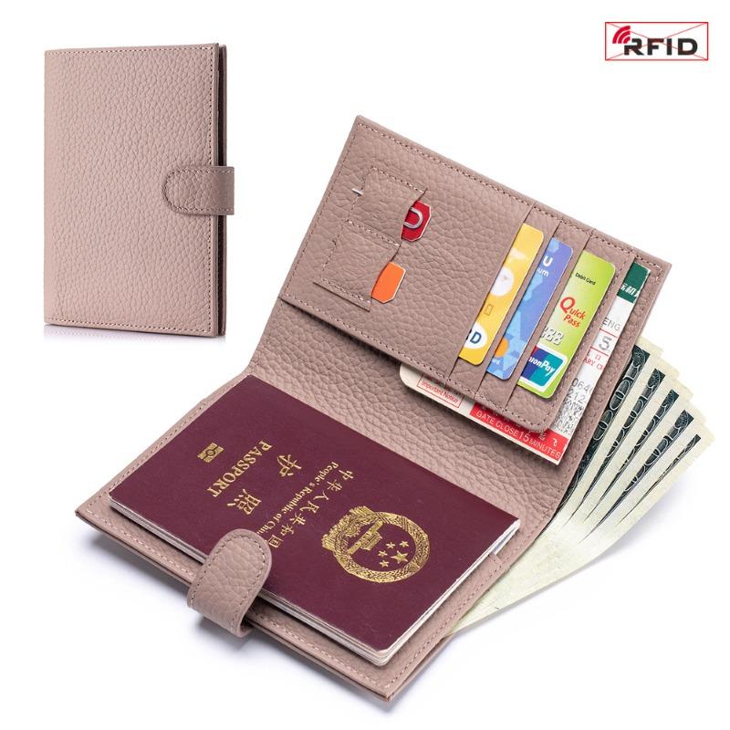 Neue Leder RFID Ultradünne Reisepass Tasche Multifunktionale Geldbörse Ticket Clip Reisepass Dokumenten Tasche Aufbewahrungstasche Damen