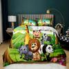 2/3pcs Animal World 3D Bedding Set, Lion Duvet Cover and Pillowcase, King/California King Bedroom Decor, Gift for Boys and Girls