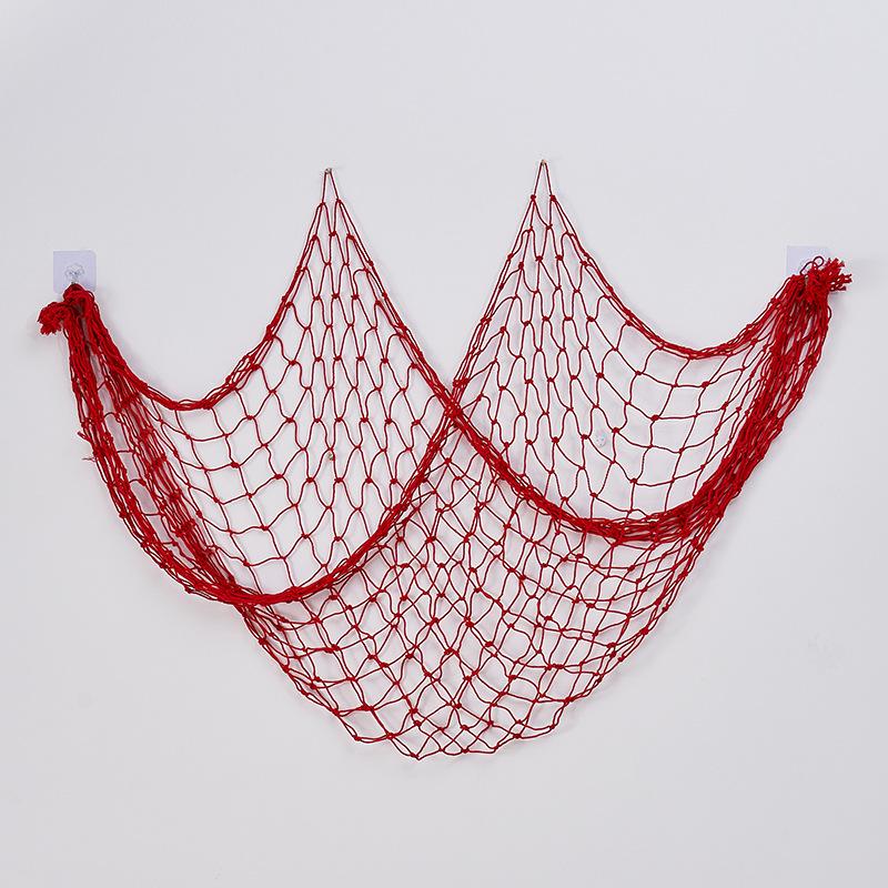 Mediterranean Decorative Fishing Net, Thick Thread Cotton and Linen Rope Shell Background Wall Creative Photo Decorative Hanging Net