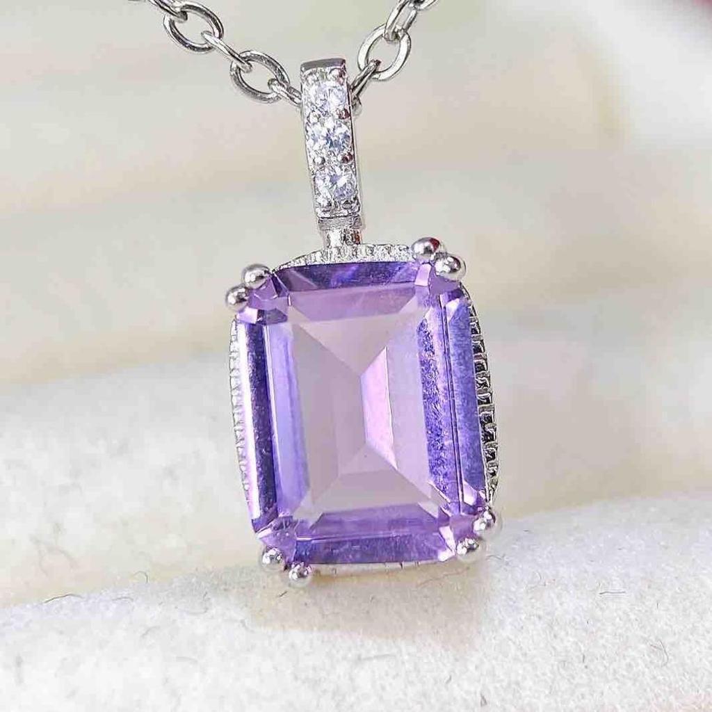 2026 Amethyst S925 Silver Pendant Women's Fashion Necklace
