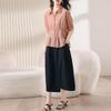Trendy Summer Skirt Suit: Slimming Two-Piece with Stylish Half-Open Collar for Young Moms