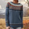 Ladies' Fashion Sweater, Round Neck,Loose Pullover Long-sleeved Knitted Sweater