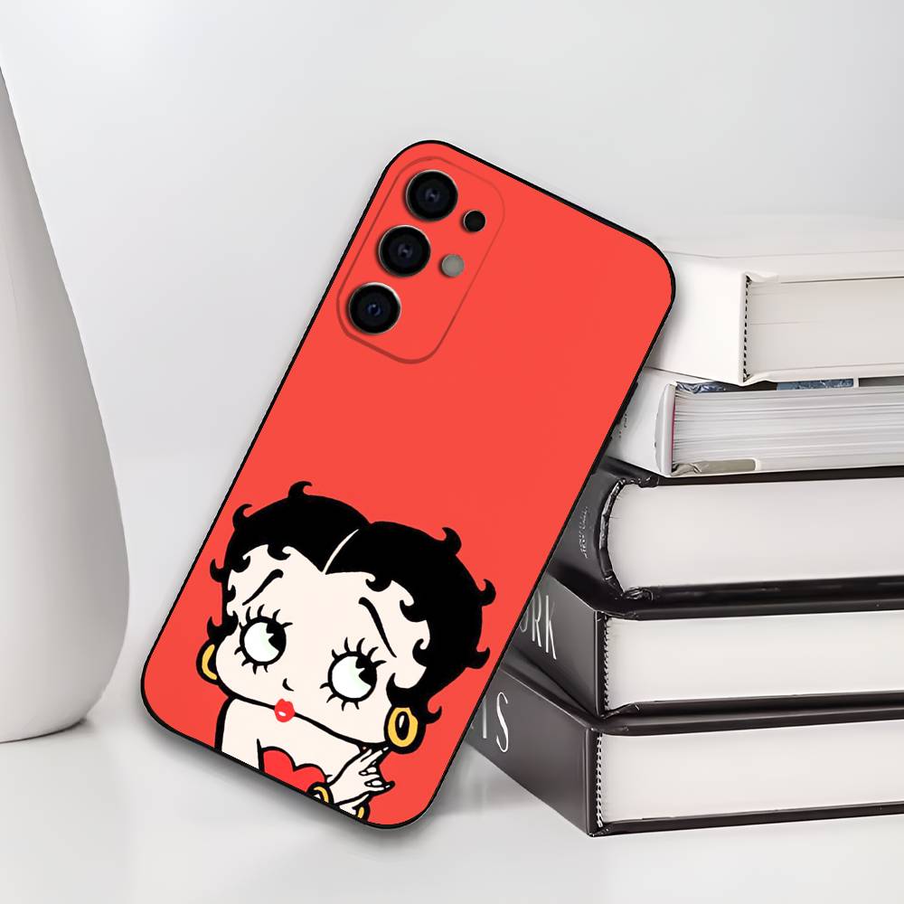 B-Betty Cute B-Boop Soft Black Phone Case for Samsung S25/S24/S21/S22/S23/S30/Ultra/S20/Plus/Fe/Lite