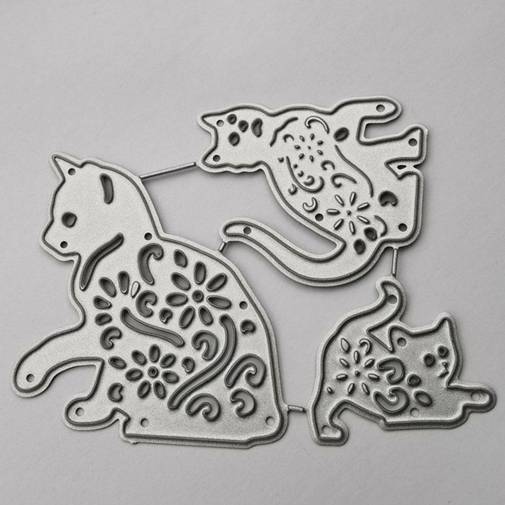 Metal Cutting Die 3D Playing Cats Cutting Dies for DIY Scrapbooking Photo Decor