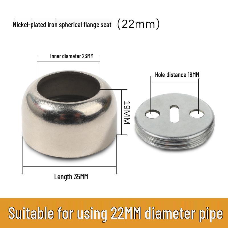 Ronggu Stainless Steel High Foot Flange Base for Clothes Rods, Towel Tubes, and Curtain Rods
