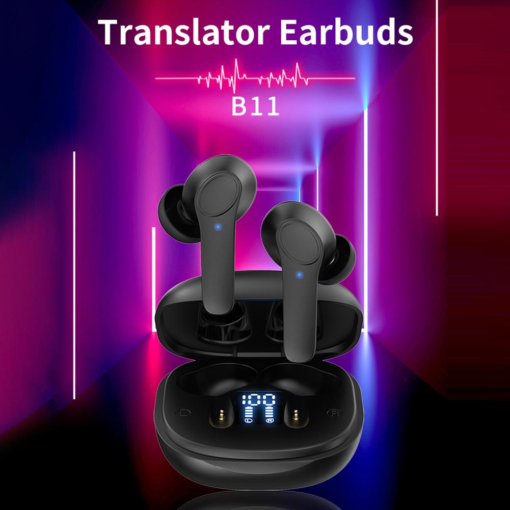 144 Languages Instant Translated Smart Voice Translator 4 Translation Mode Wireless BT Translator Headset Translating Headphones