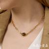 Titanium Steel Tiger Eye Necklace Women Fashion Collarbone Chain Luxury Jewelry