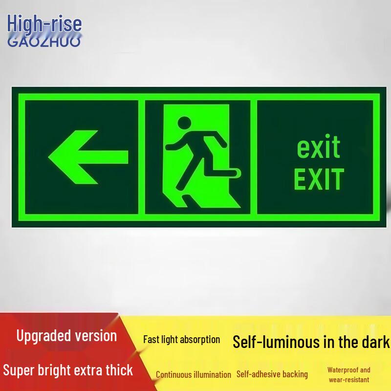 PVC Safety Exit Emergency Sign Wall Stickers (10-Pack)
