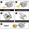 TINGJUNN Stainless Steel French Fry Cutter, Manual Potato Slicer, Includes Two Blade Sizes and a Non-slip Suction Cup Base, Perfect for Dicing Fruits