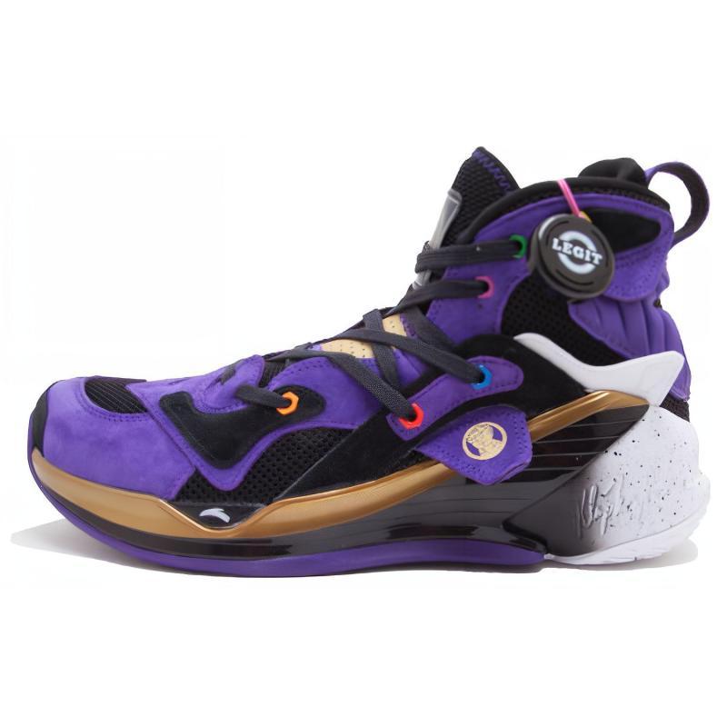MARVEL x Anta KT4 Нескользящие Устойчивые к истиранию Высокие Баскетбольные Кроссовки Мужские Фиолетовые Кроссовки 11911102R-2 41