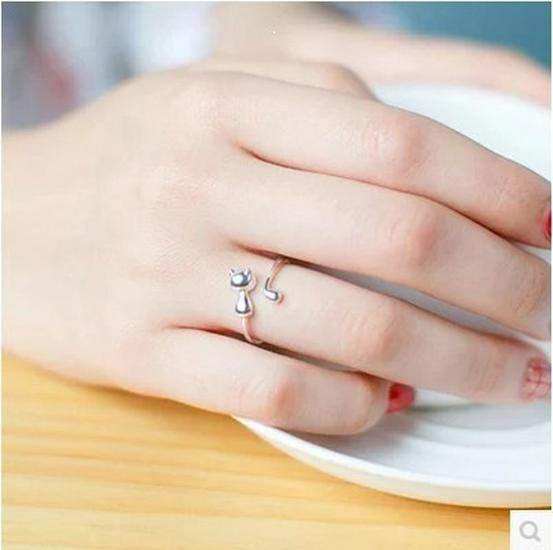 Korean Cute Cat Open Women's Ring
