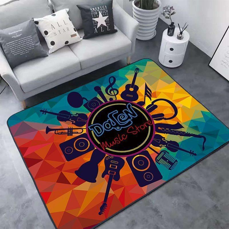 

Rock N Roll Guitar Carpet Stage Design Rug for Living Room Bedroom Floor Mat Band Memorabilia Home Decor Unique Gift 40X60cm