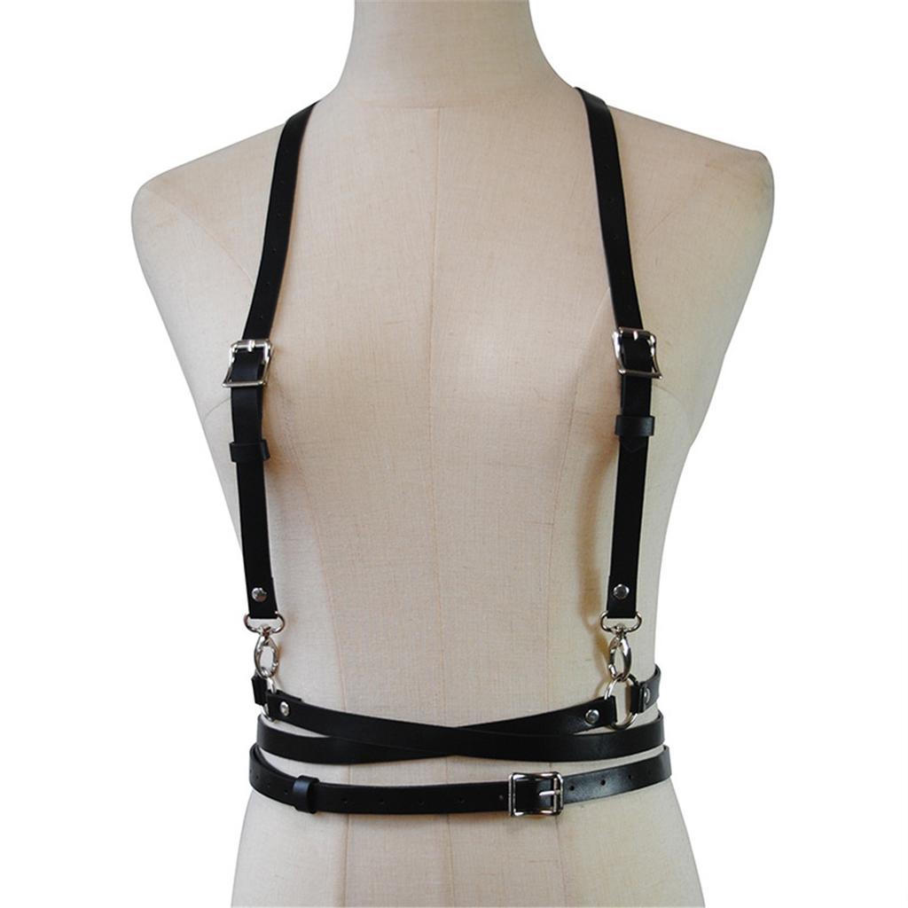 Leather Hip-hop Personality Fashion Bondage Chest Ornament Integrated Trendy Body Chain