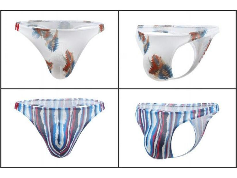 European & American Cartoon Print Low-Rise Men's Moisture-Wicking Thong E071
