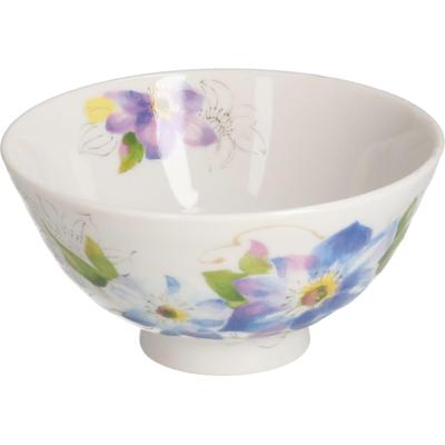 Mino Ware Tea Bowl, Rice Bowl, 11.3cm, Dishwasher Safe, Microwave Safe, Flower Story Blue, Made In Japan 132-1006