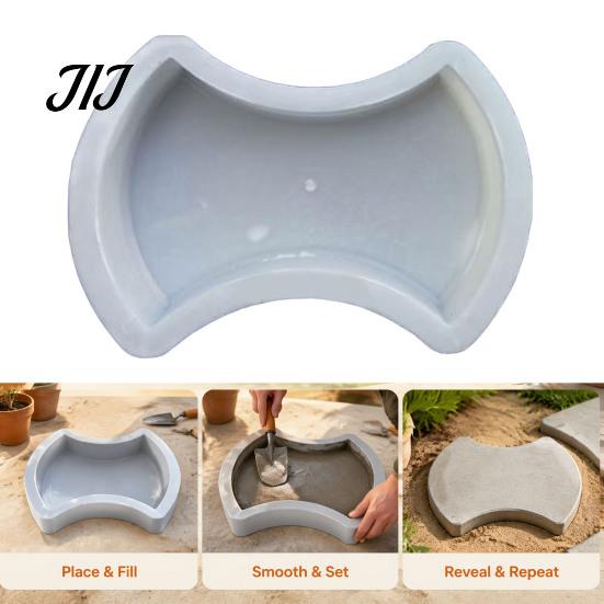 Backyard Walkway Design Tool Garden Stepping Stone Mold, Reusable Concrete Pathway Paver DIY Patio Flooring Mold Cement Pavement Mould for Decor