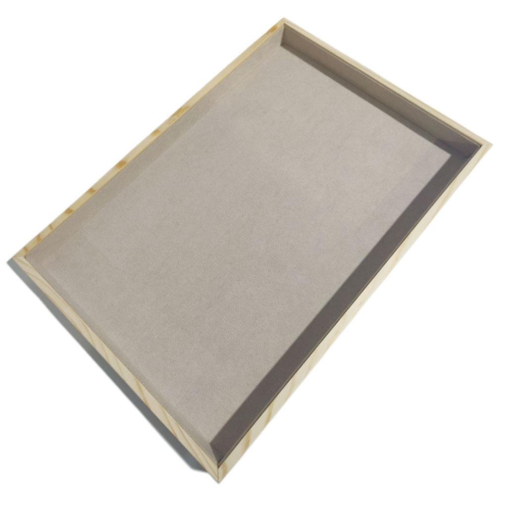 Anti-corrosion Velvet Cloth Made Jewelry Display Tray For Bracelets Rings And Necklaces Pedants Grey