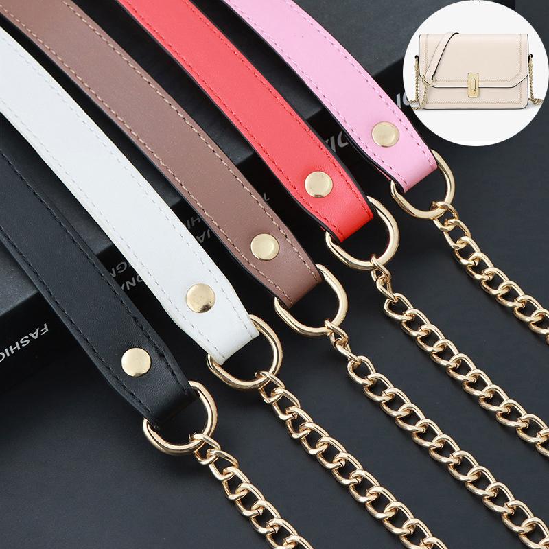 120Cm Replacement Shoulder Strap Crossbody Bag Belt  Pu Leather Handle With Metal Chains Bag Replacement Accessories