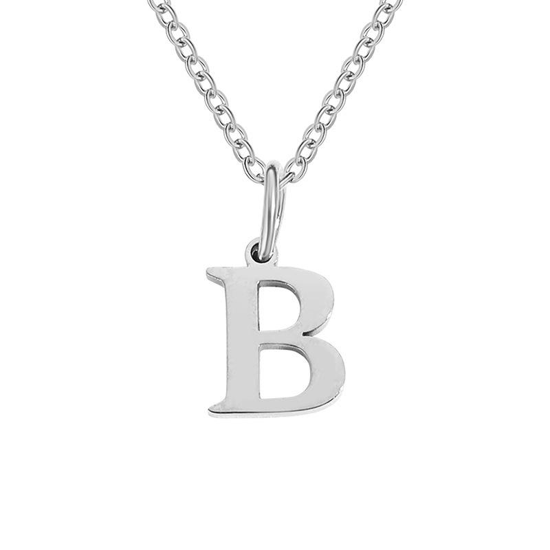 Elegante Collar con Colgante de 26 Letras para Mujer - Diseño Único Cadena para Clavícula de Acero de Titanio