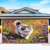Cute Kitten in Colorful Flowers Backdrop Oil Painting Garden Background for Photoshoot