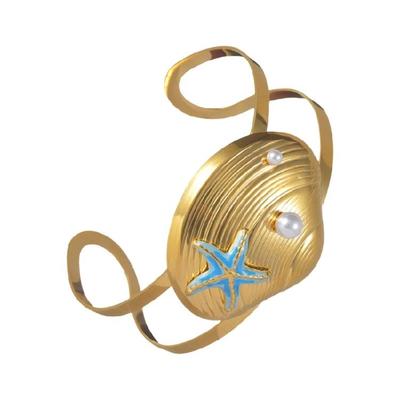 Modern Oceanic Starfish Shell Bracelet Stainless Steel Adjustable Wristband Wrist Accessory For Everyday Style