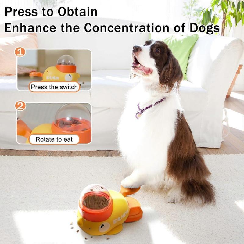 Interactive Dog Treat Dispenser Duck Shape Puzzle Toy for Dogs and Cats Feeding Game