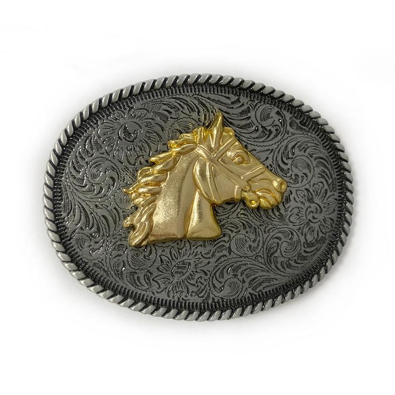 Higanbana Ethnic Style Oval Denim Belt Buckle - Unique Alloy Smooth Design