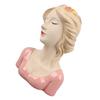 Modern Ceramic Face Vases Decorative Modern Style Shy Girl Flower Lady Head Vase for Unisex Plants Lover Pink