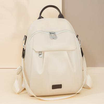 Sac à dos de voyage tendance en cuir souple grande capacité, sac d'école à bandoulière simple à double usage