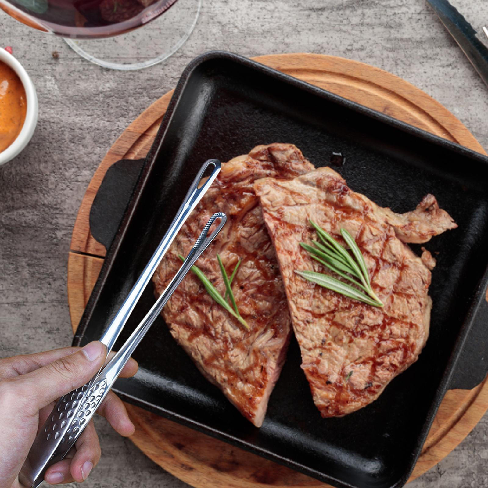 

Еда Щипцы для барбекю Пинцет для гриля Нескользящий зажим для хлеба Кухня Кулинария Металл 20cm