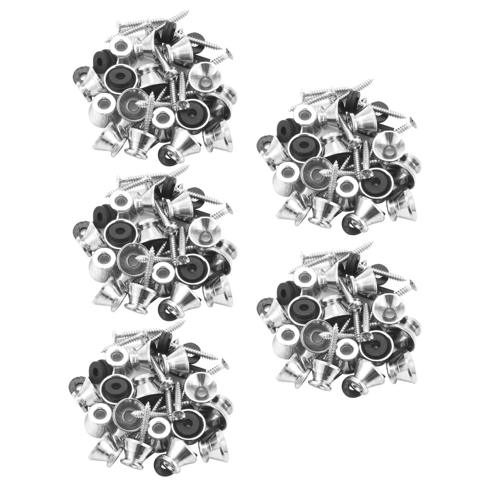 

Classy-Guitar Bass Chrome Metal End Pin Strap Buttons Locks Cushion Screws (80Pcs) серебряный