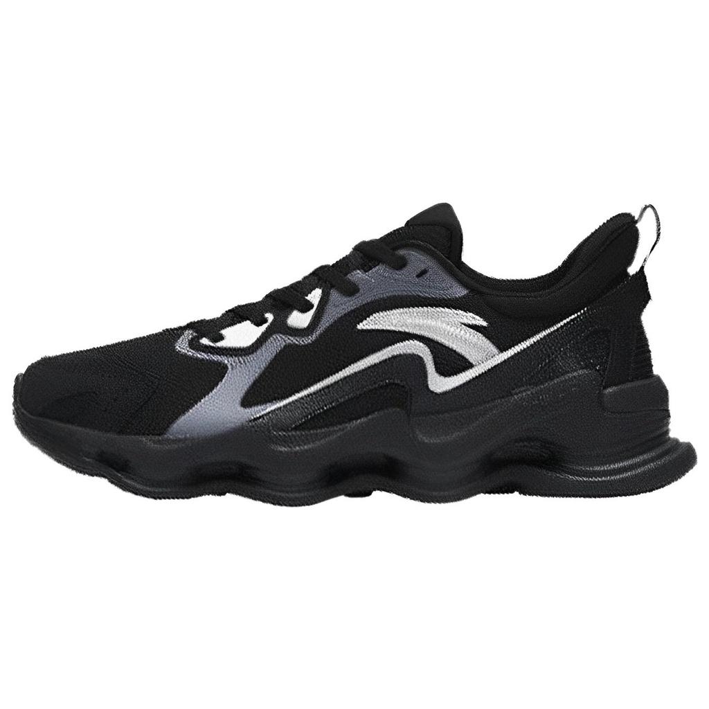 New Anta Anti Slip Wear Resistant Low Top Running Shoes Men's Black White Gray 112315555-9