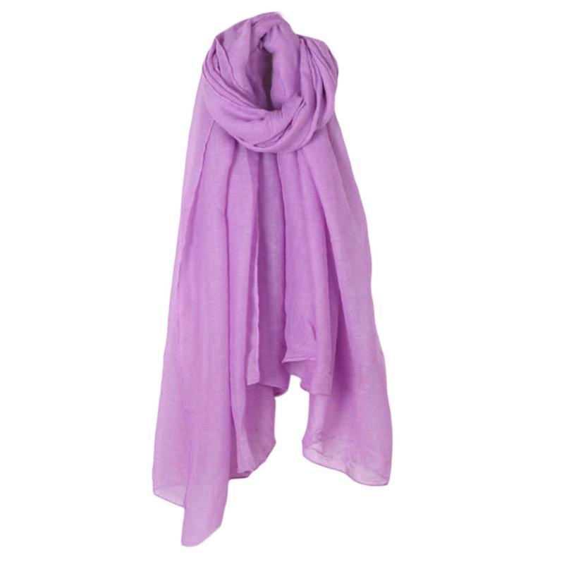 Fashion New 16 Colors Women Long Scarf Wrap Scarves Vintage Cotton Linen Large Shawl Hijab Elegant Solid Black Red White