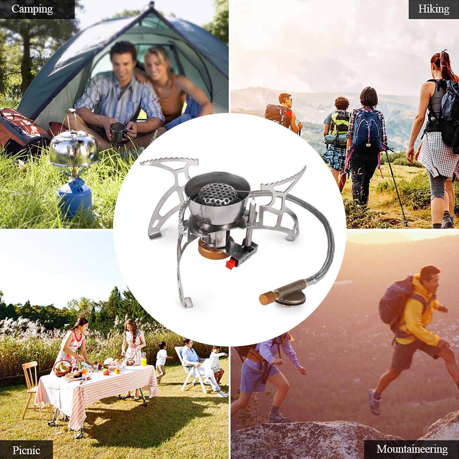 Lixada складная газовая плита для кемпинга ветрозащитная с пьезоэлектрическим зажиганием — фото 6