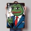 Pepe the Frog Smoking Cartoon Poster Customized Vintage Metal Signs Wall Art Retro Tin Plaque for Bedroom Decoration Gaming Home
