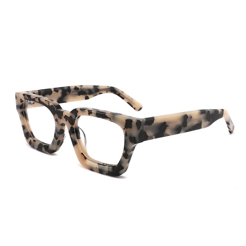 Reading Eyewear Blue Light Rectangular Oversized Spectacle Unisex Transparent Blocking Acetate Presbyopic Square Presbyopic Thick Clear Fashiona